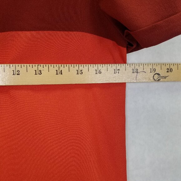 Maison Scotch Shift Dress Women Small Red Colorblock Puff Sleeve Chiffon A-line - Picture 16 of 16